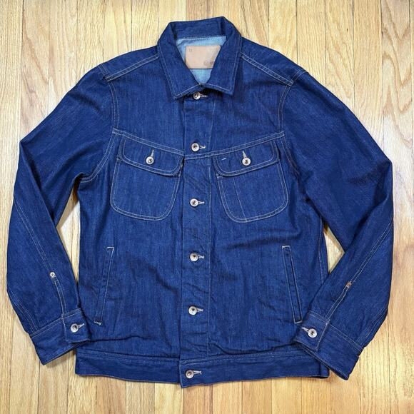 Taylor Stitch Size 38 Long Haul Trucker Jacket Dark Indigo Selvedge Denim Jean - Picture 1 of 16